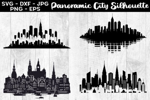 Download Panoramic City Silhouettes SVG EPS PNG - Premium Resources