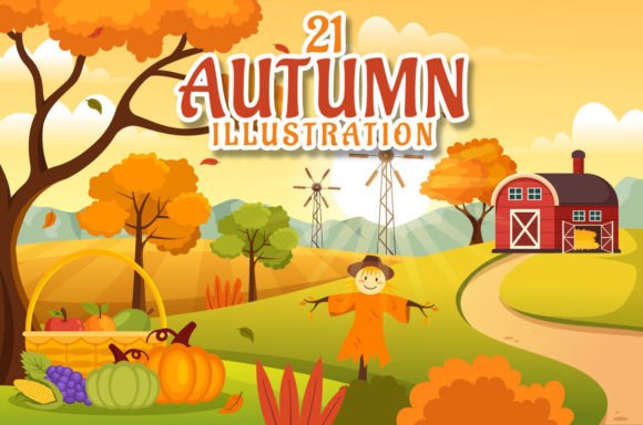Download 21 Panoramic Autumn Vector Illustration - Premium Resources
